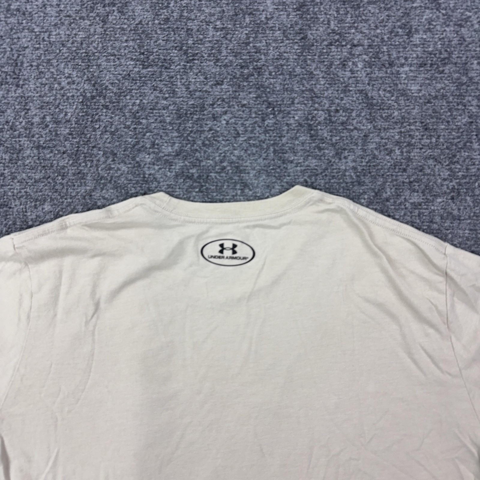 Under Armour Shirt Mens Large White Big Logo HeatGear Tee Tagless Athletic gallery