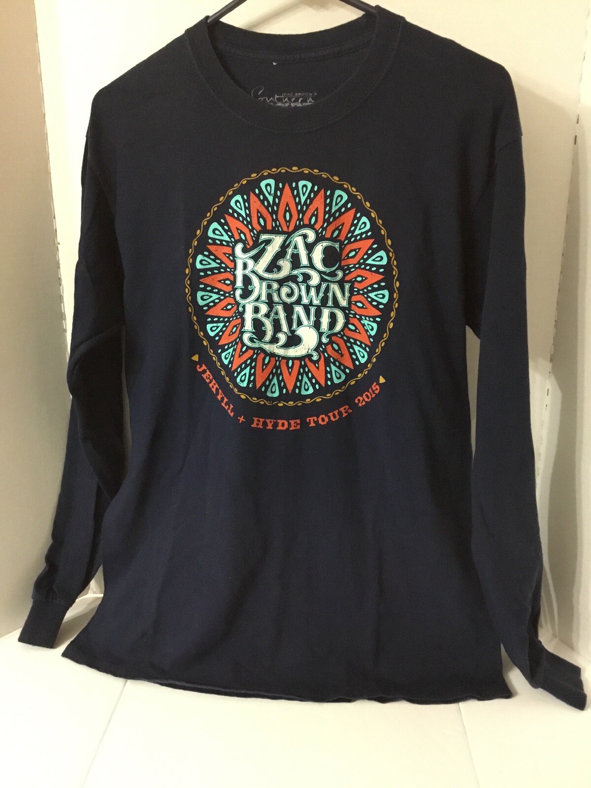 Men’s Zac Brown Band T Shirt Jekyll and Hyde Tour Music 2015 Blue L/S Med Unisex gallery