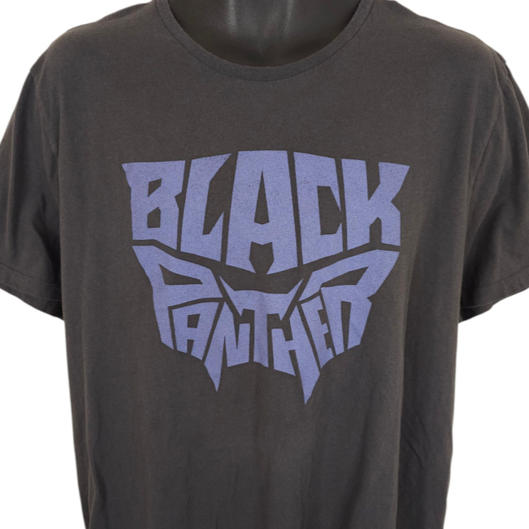 Black Panther T Shirt Mens Size XL Gray Marvel Comics Movie Promo