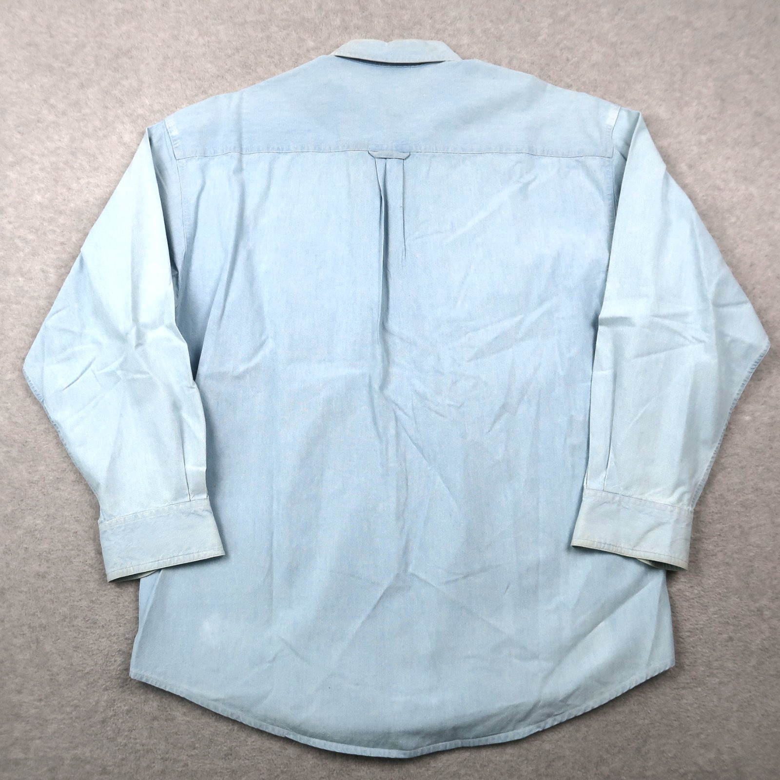 Vintage 90s Looney Tunes Chambray Denim Shirt Bugs Bunny Taz Medium M gallery
