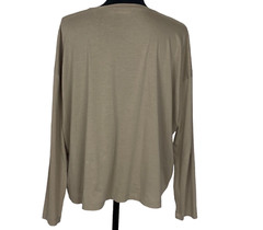VINCE Men Crew Neck Long Drop Sleeves Tee Shirt Sz L Tan Everyday Casual 60-9
