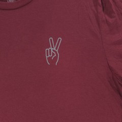 Marine Layer Red Crew Neck Peace Sign Soft Modal Casual Shirt Mens Medium