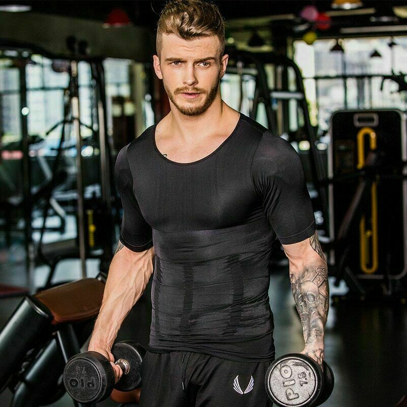 Men Slimming Body Shaper Posture Corrector Vest Abdomen Compression T-Shirt Tops gallery