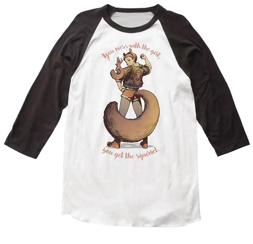 Marvel Squirrel Girl Raglan Style 3/4 Length Sleeve Adult Graphic S M L XL