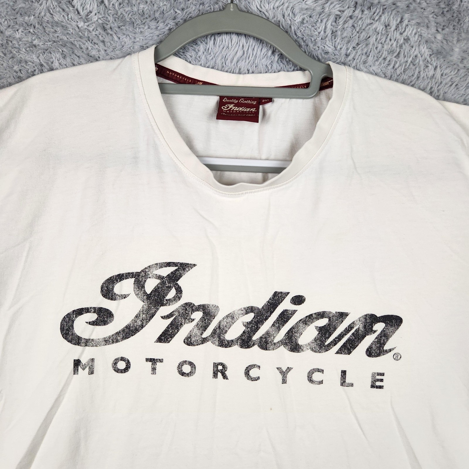 Indian Motorcycle Shirt Mens 2XL White Logo Graphic Pima Cotton Biker Tee Retro gallery