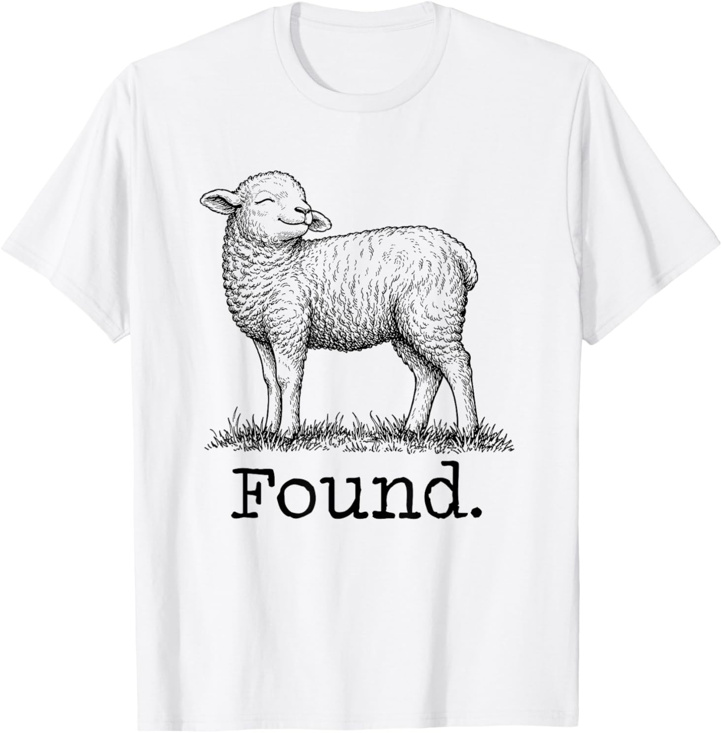 Found Minimalist Sheep Christian Psalm 23 Lamb Christian T-Shirt gallery