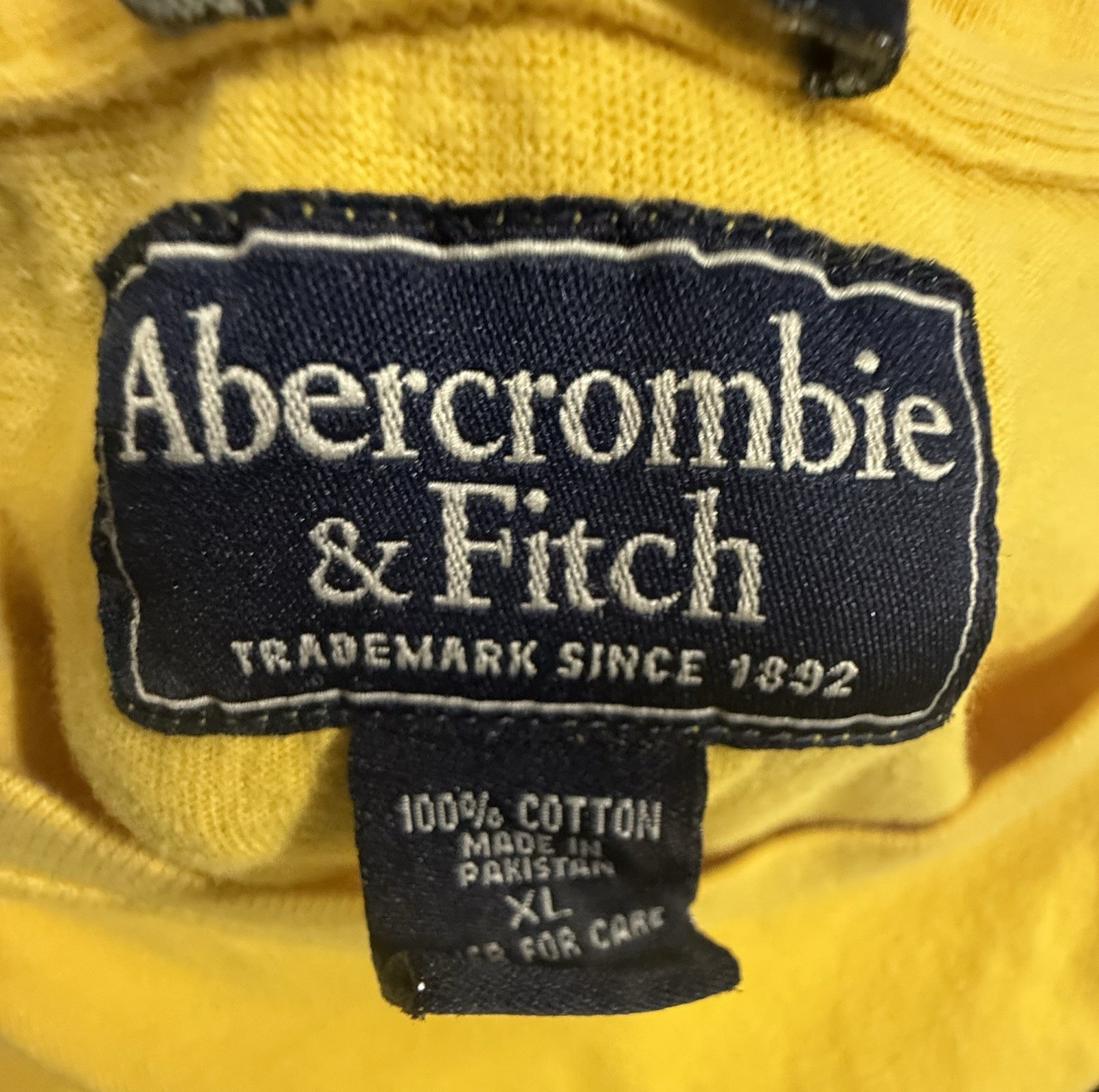 Abercrombie Fitch A&F Vintage Y2K (Down N Dirty) Tee Shirt 🥚Yolk Yellow XL🟡🔵 gallery