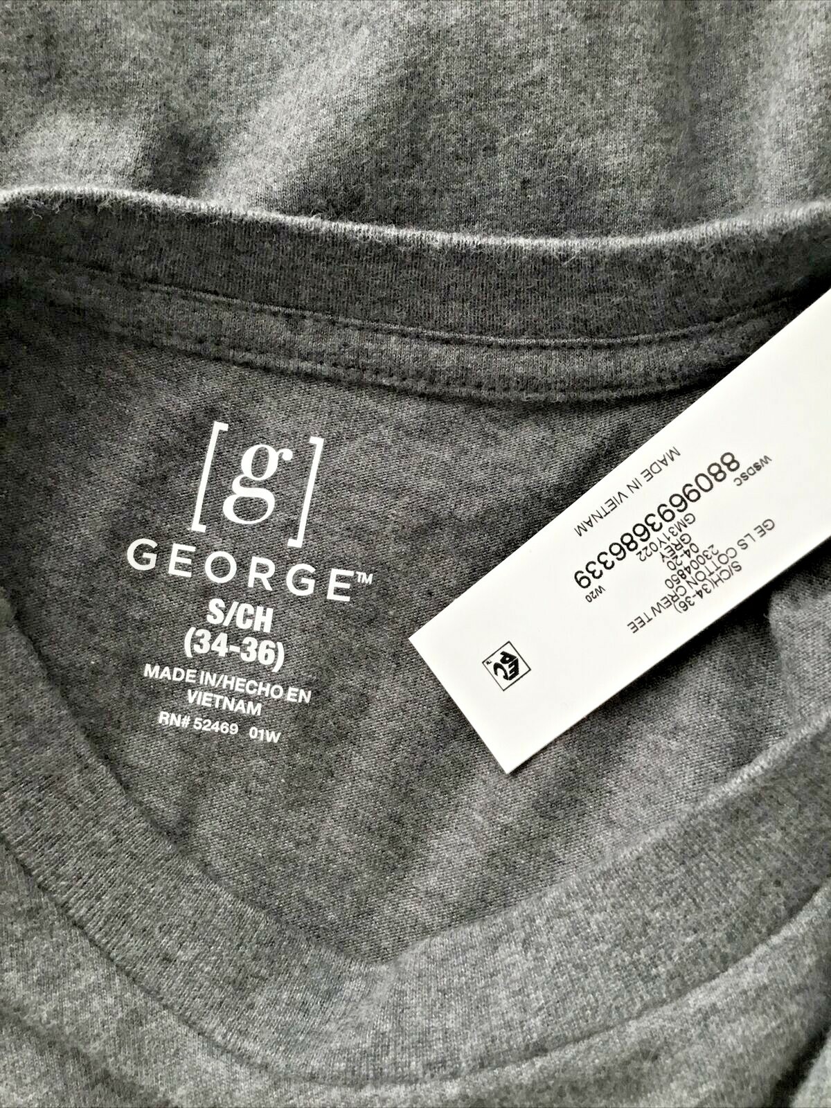 GEORGE SUPER SOFT GRAY LONG SLEEVE CREW NECK TEE SHIRT Sz S gallery