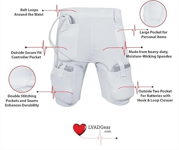 LVAD Men Tank Top for HeartMate Black & White LVAD Shirt with LVAD Shorts S-5XL gallery