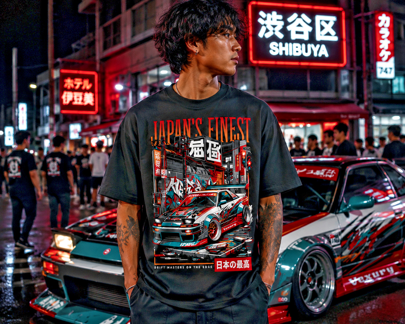 Japan’s Finest JDM Car T-Shirt Drift Masters Streetwear Tee Japan Racing Graphic gallery