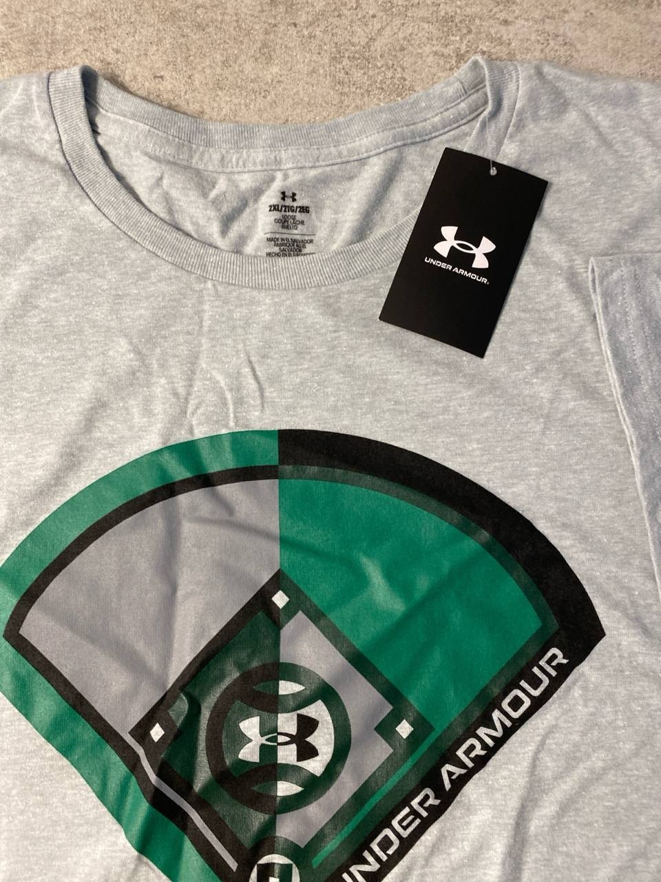 Under Armour Men’s 2XL Gray Baseball Diamond Graphic T-Shirt NWT Short Sleeve gallery
