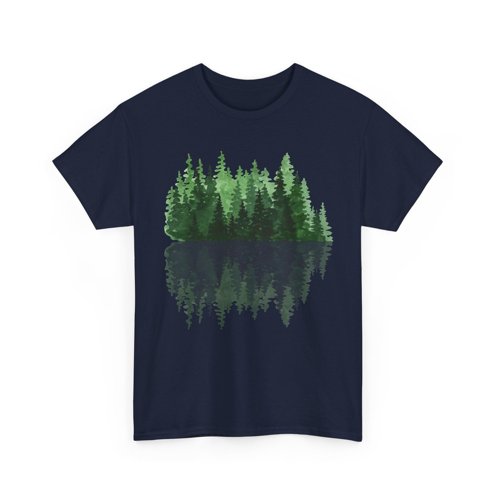 Pine Trees Reflection T-Shirt, Forest Wildlife Lovers Nature Women Men Shirt