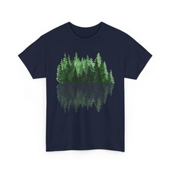 Pine Trees Reflection T-Shirt, Forest Wildlife Lovers Nature Women Men Shirt