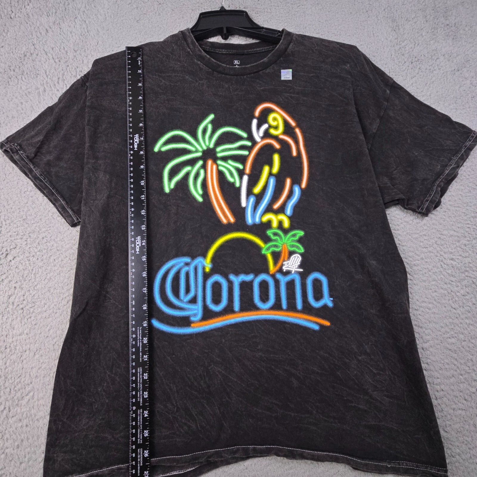 Corona BEER NEON SHIRT MENS Extra Large XL BLACK Tie Dye Parrot CERVEZA NWOT gallery