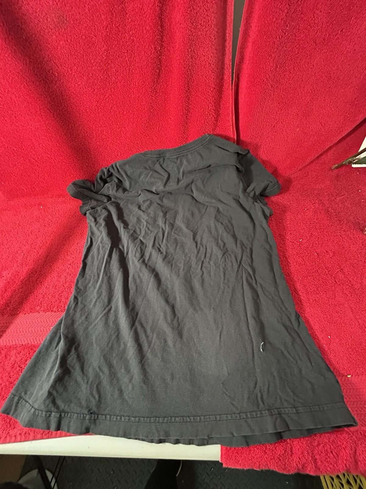 Adidas Shirt Womens Large Black Go-To Tee Athletic Spell Out Logo Casual Classic gallery