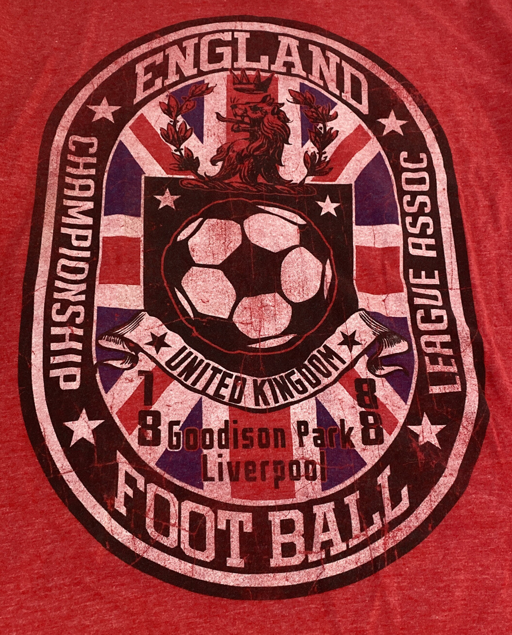 Unitas England Football T-Shirt Mens Small Red Excellent Graphic Tee Soccer UK gallery