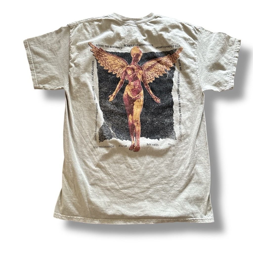 Nirvana Dusty Army Green In Utero Crewneck Graphic Tee Size Large gallery