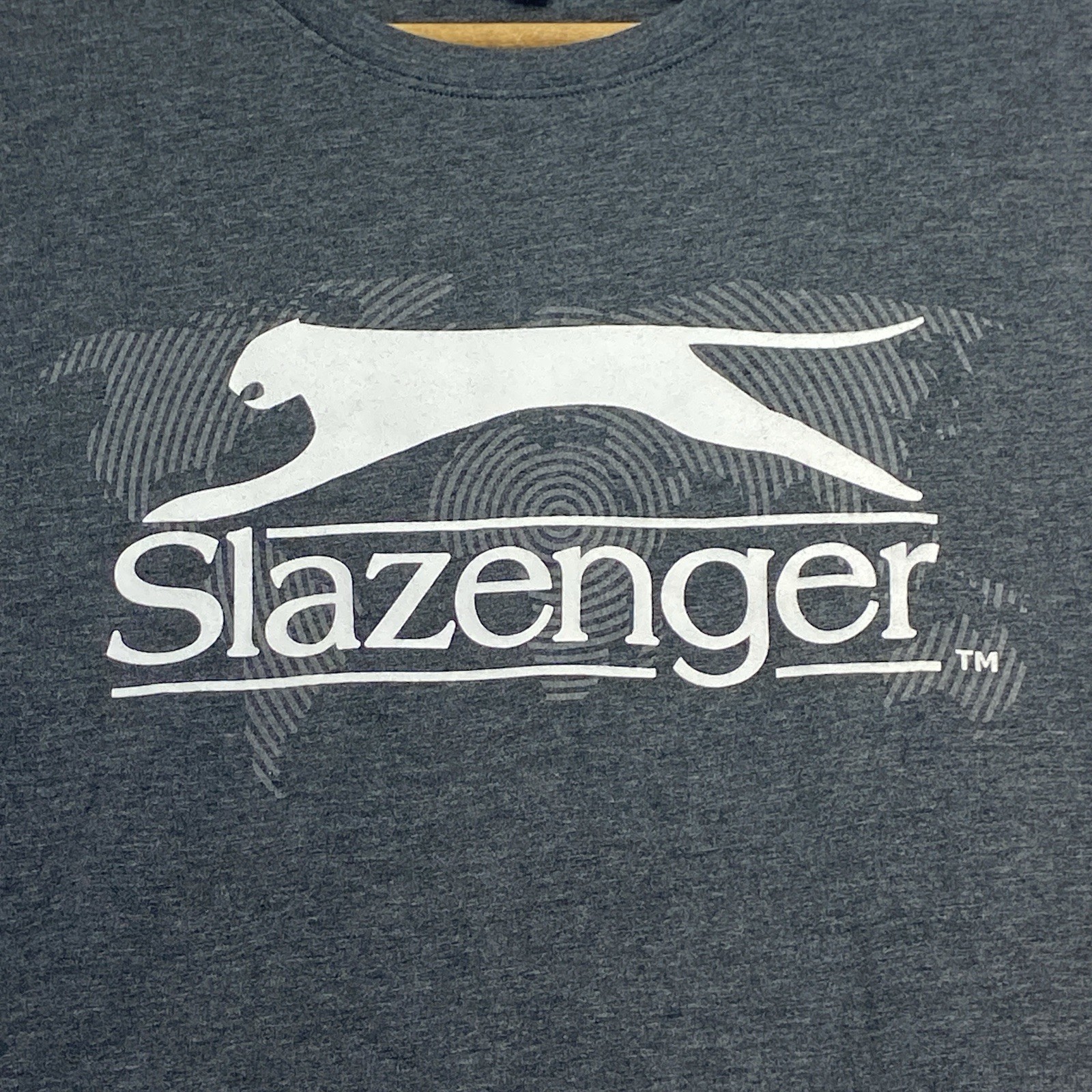Slazenger Mens Logo Shirt Vintage Style Cotton/Spandex Long Sleeve Size Large gallery