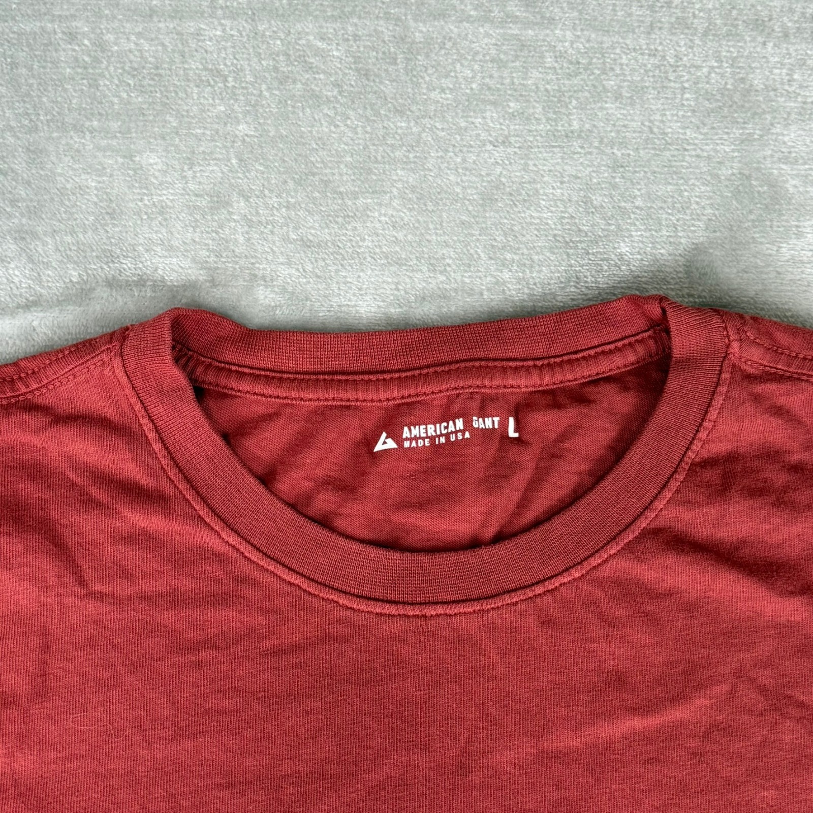 American Giant Pocket Tee T-Shirt Mens Large Spiced Apple Red Crewneck USA NWOT gallery