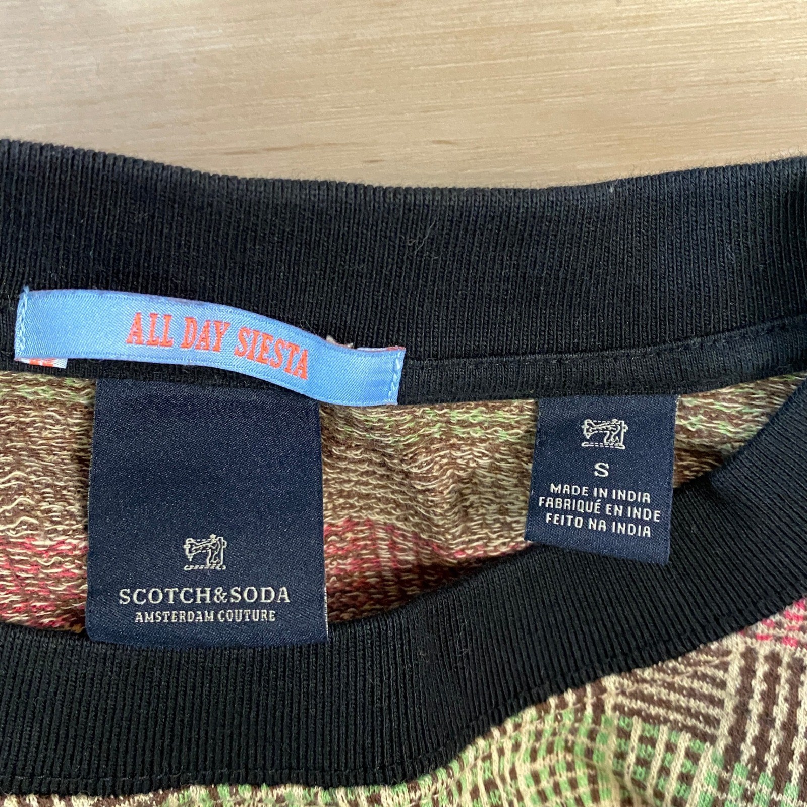 Scotch & Soda Tee Men Small Streetwear 100% Cotton Multi Color Basketweave gallery