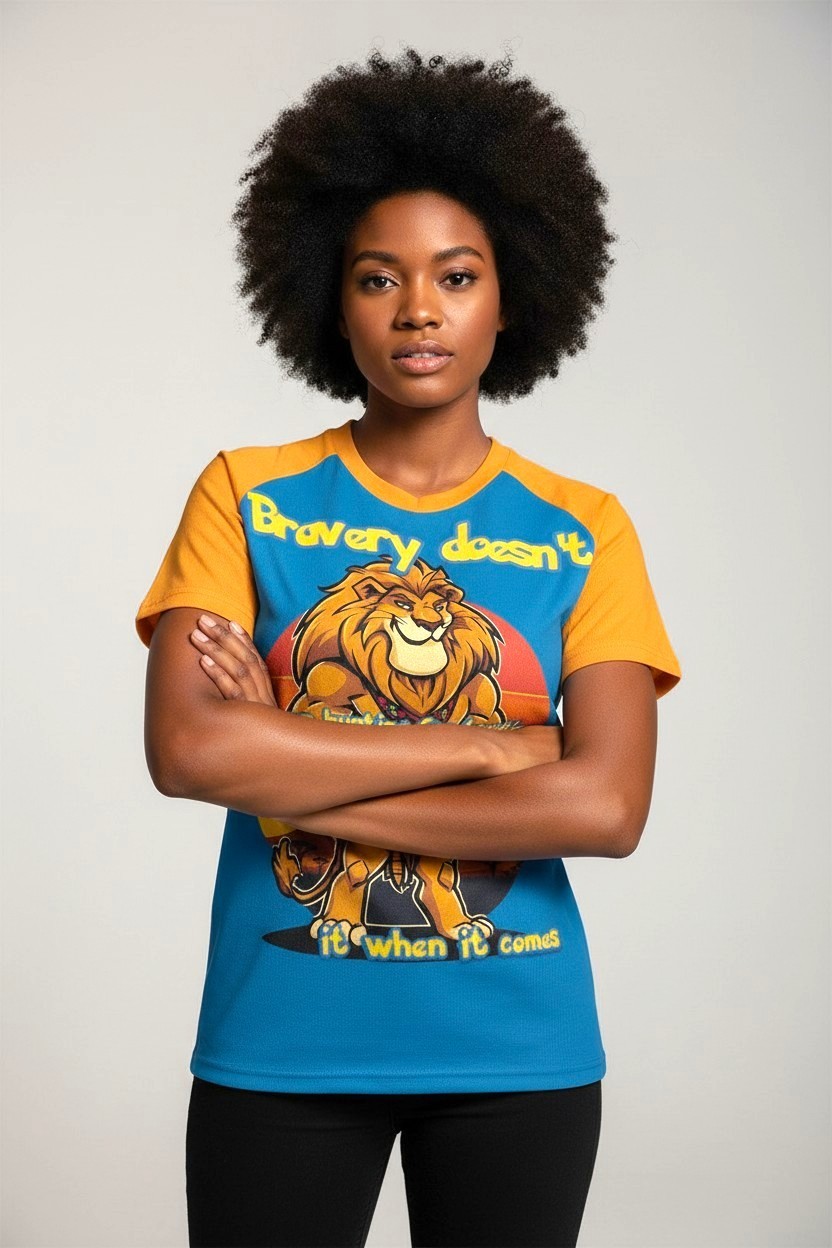 Lion Gamer Shirt | Bravery Quote Tee | Cartoon Graphic T-Shirt | Animal clothing gallery