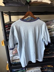 BOXY Vintage 50s 60s Ithaca College Ringer Shirt Heather Blue XL Airtowne Mills