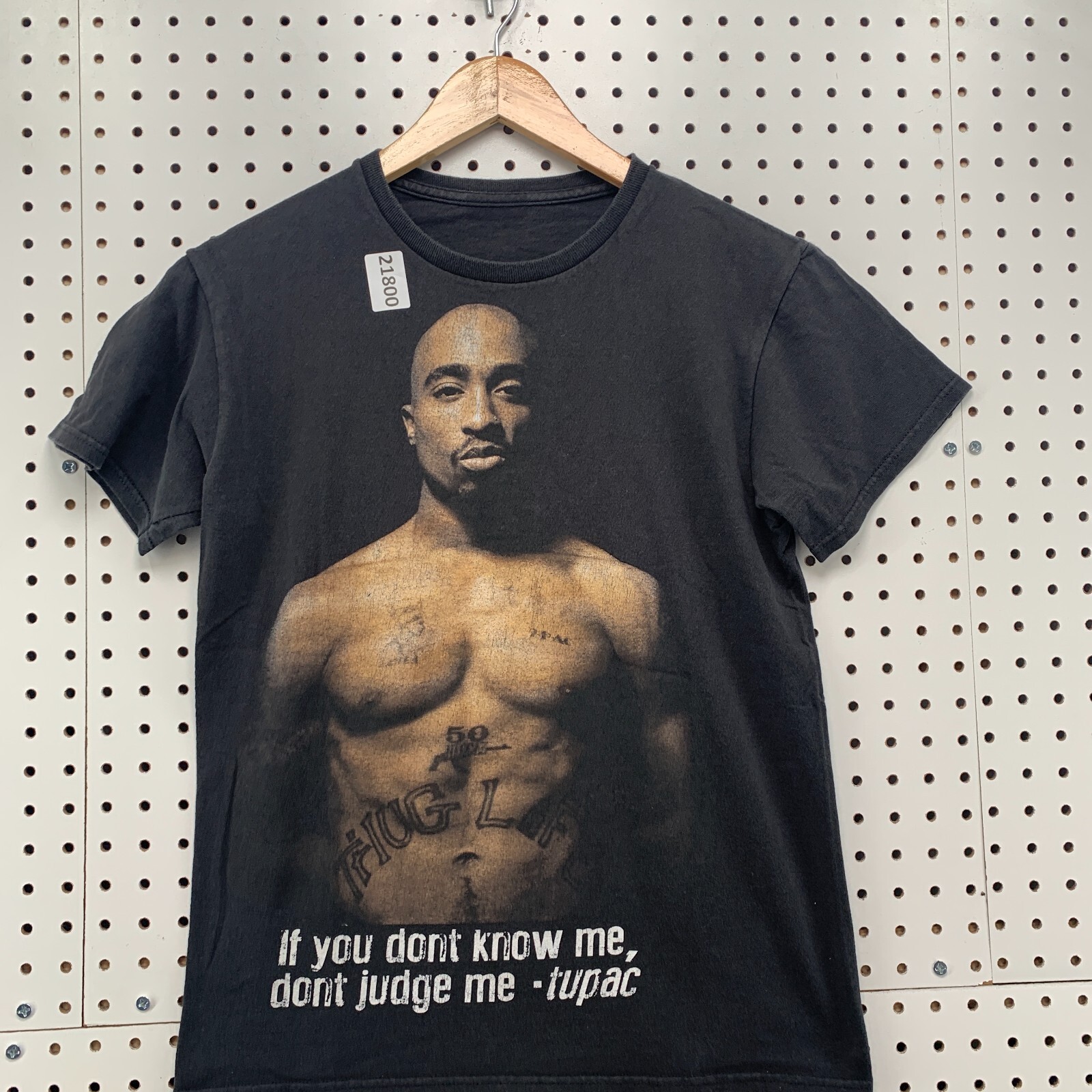 Tupac 2PAC Shirt Black If You Dont Know Me Dont Judge Me Fit Women M 17.5x25 gallery