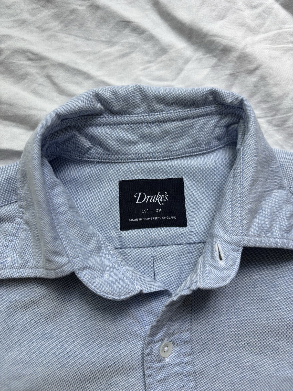 Drake’s London Made in England Oxford Button Down Shirt 15.5 39 gallery