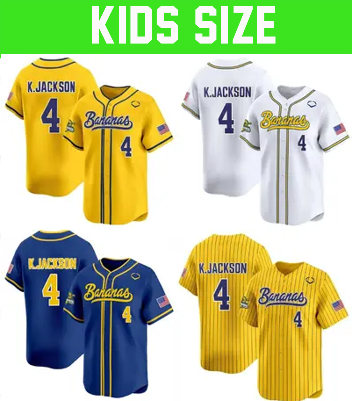 Savannah Bananas Kj Jackson Jersey Baseball Jersey Player S-5XL DO2565