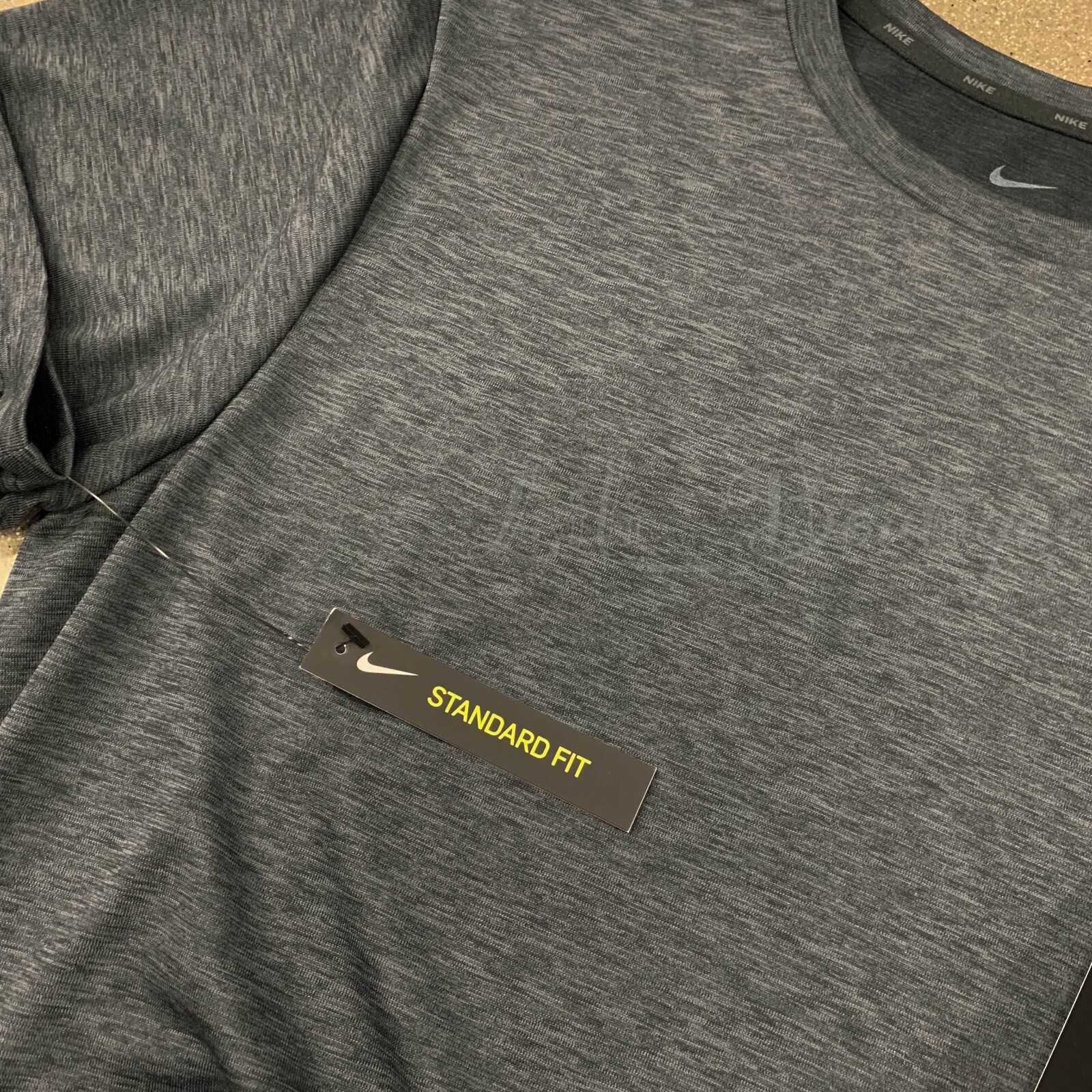 Nike Men Dri-Fit Breathe Training Top Tee Shirt AT3737-010 Charcoal Black Size M gallery