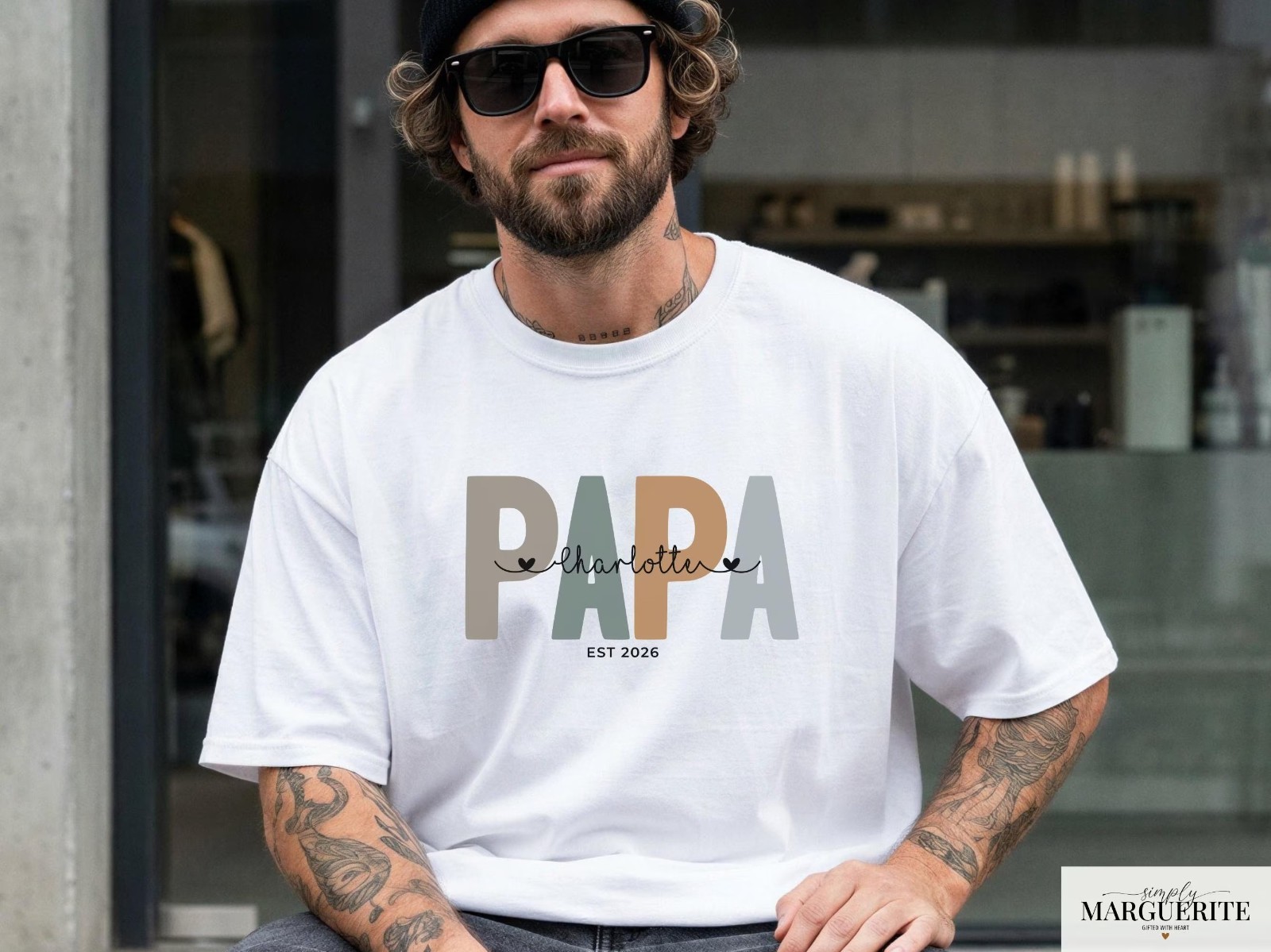 Personalized Papa Shirt Custom Name EST Year Dad T-Shirt Father’s Day Gift S-5XL gallery