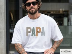 Personalized Papa Shirt Custom Name EST Year Dad T-Shirt Father’s Day Gift S-5XL