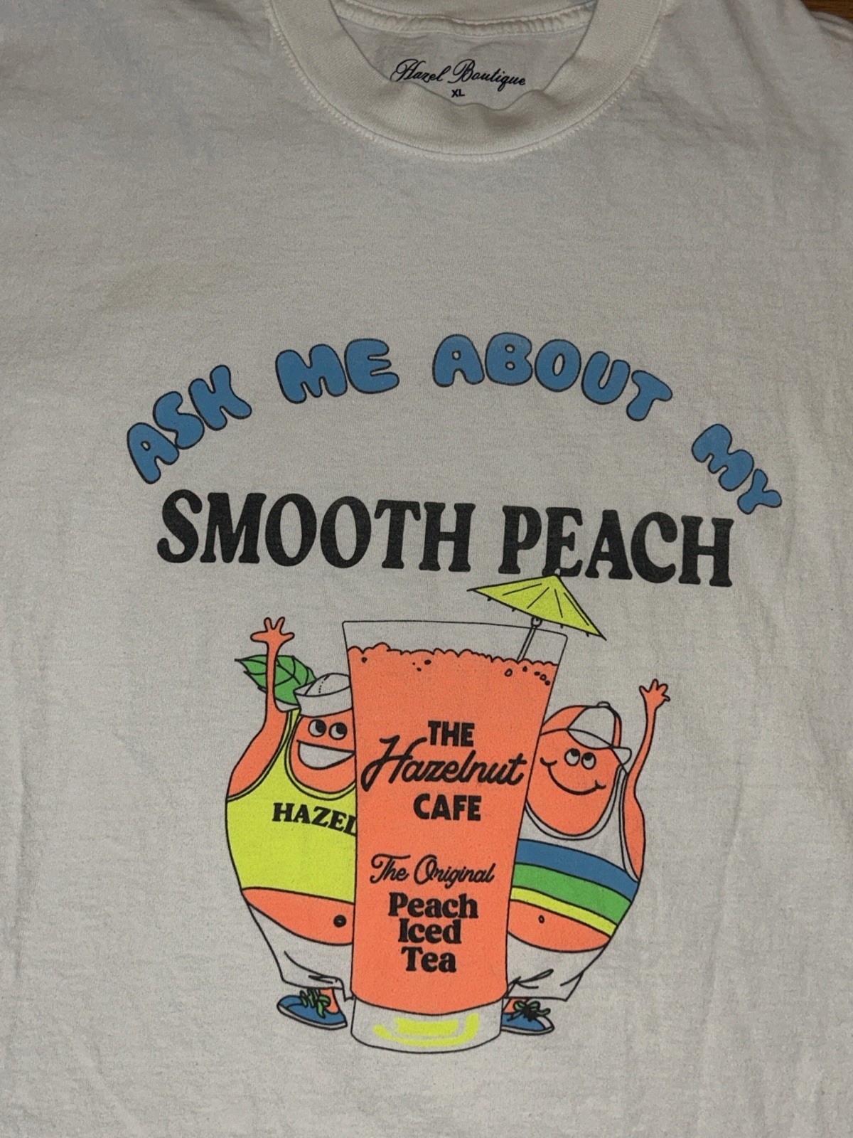 Hazel Boutique Smooth Peach Graphic Tee XL Novelty Humor Shirt gallery