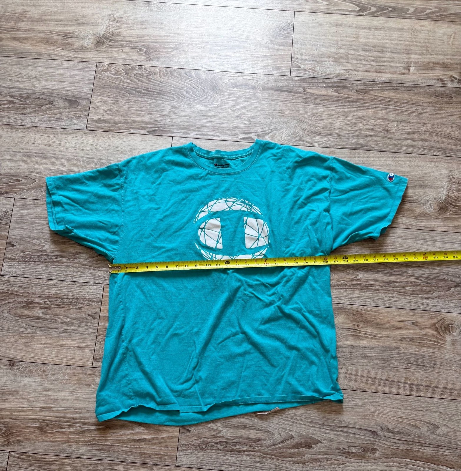 Champion Graphic Orb Logo T-Shirt Electric Cyan Blue 2XL gallery
