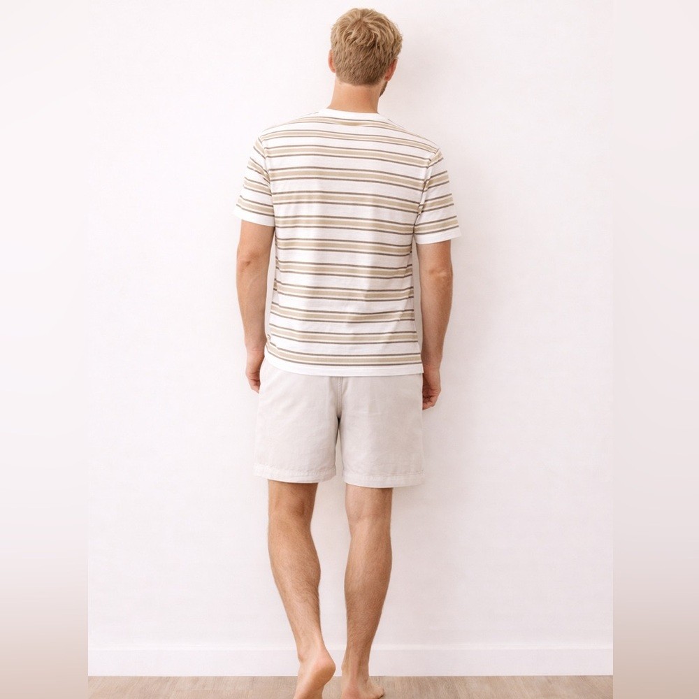 NWOT Common People Clothing Striped Taupe Soft Touch Cotton T shirt Men’s XL gallery