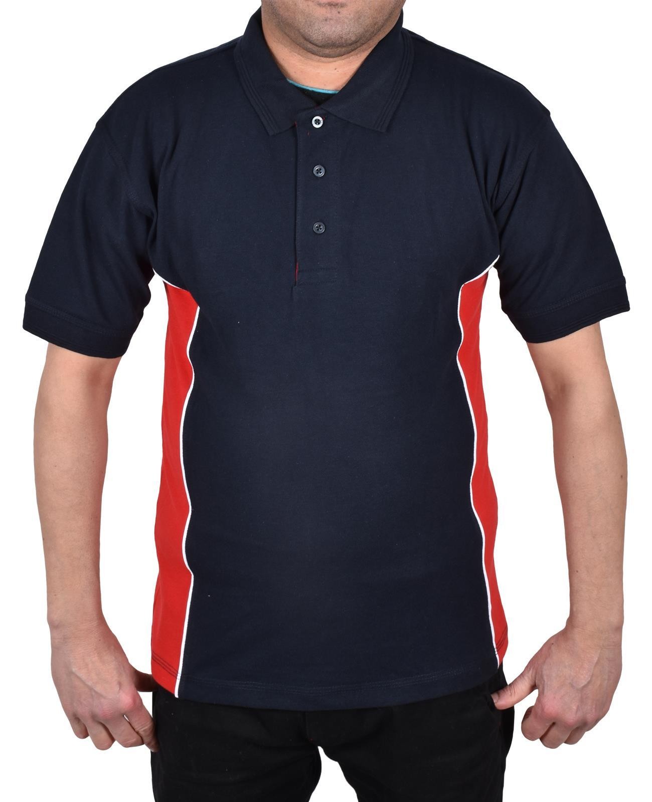 Mens Polo Shirt Heavy Work T Shirts Short Sleeve Two Tone Tee Sizes S-6XL gallery