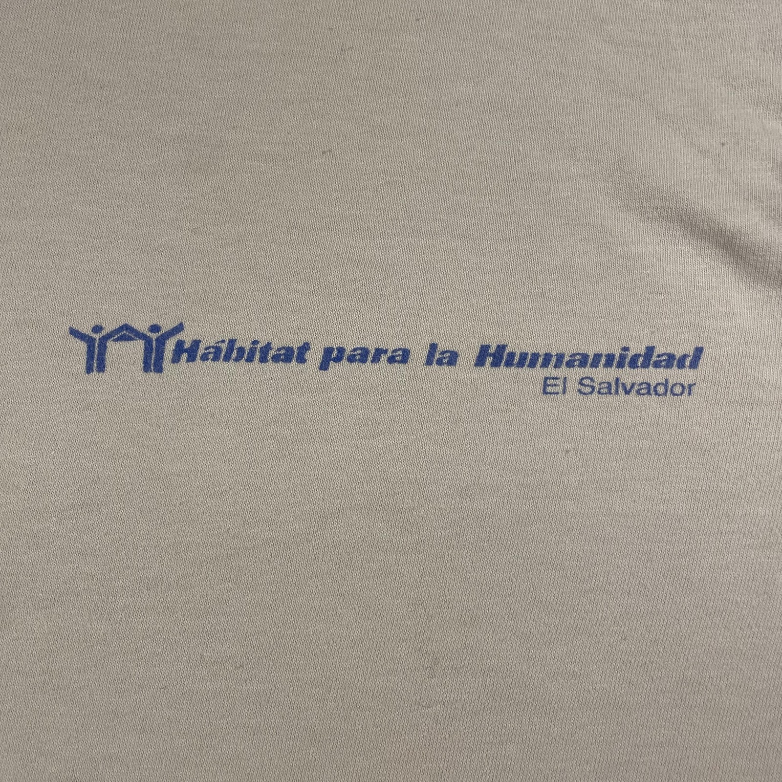 Vtg 80s Habitat For Humanity Tee L Beige El Salvador Floorplan Blueprint Art USA gallery