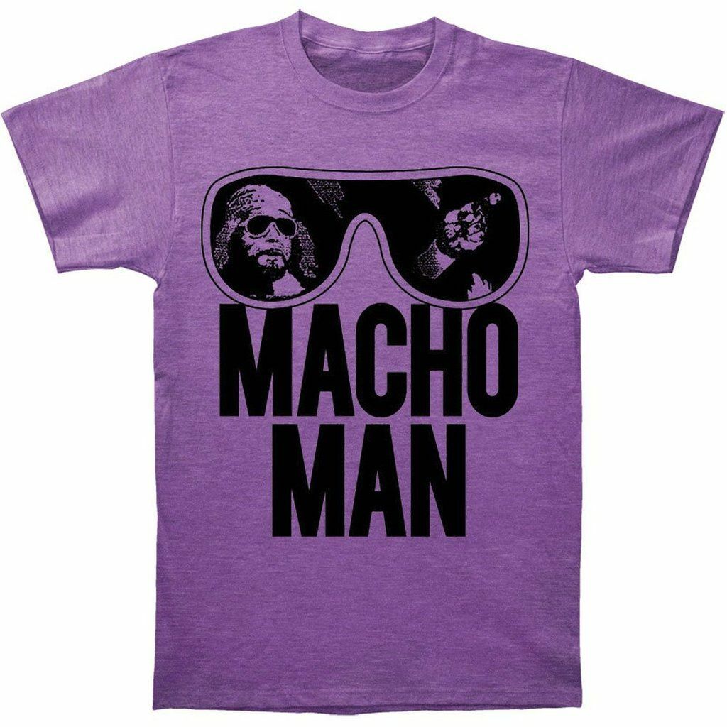 Adult WWE World Wrestling Entertainment Old School Macho Man Purple T-shirt Tee gallery