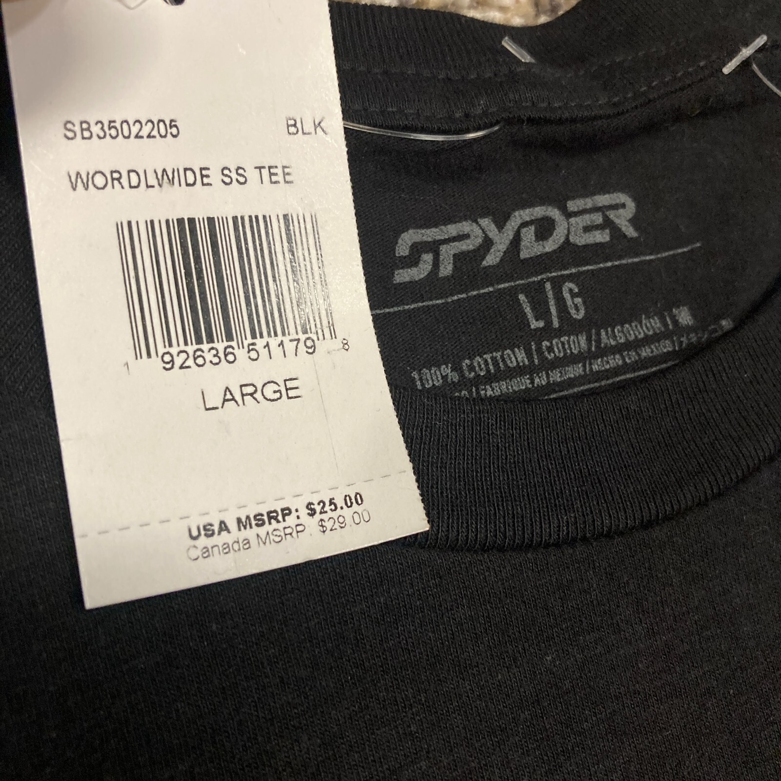 SPYDER SKI T-SHIRT mens adult LARGE retro black pink yellow 80s 90s NWT NEW$25 gallery
