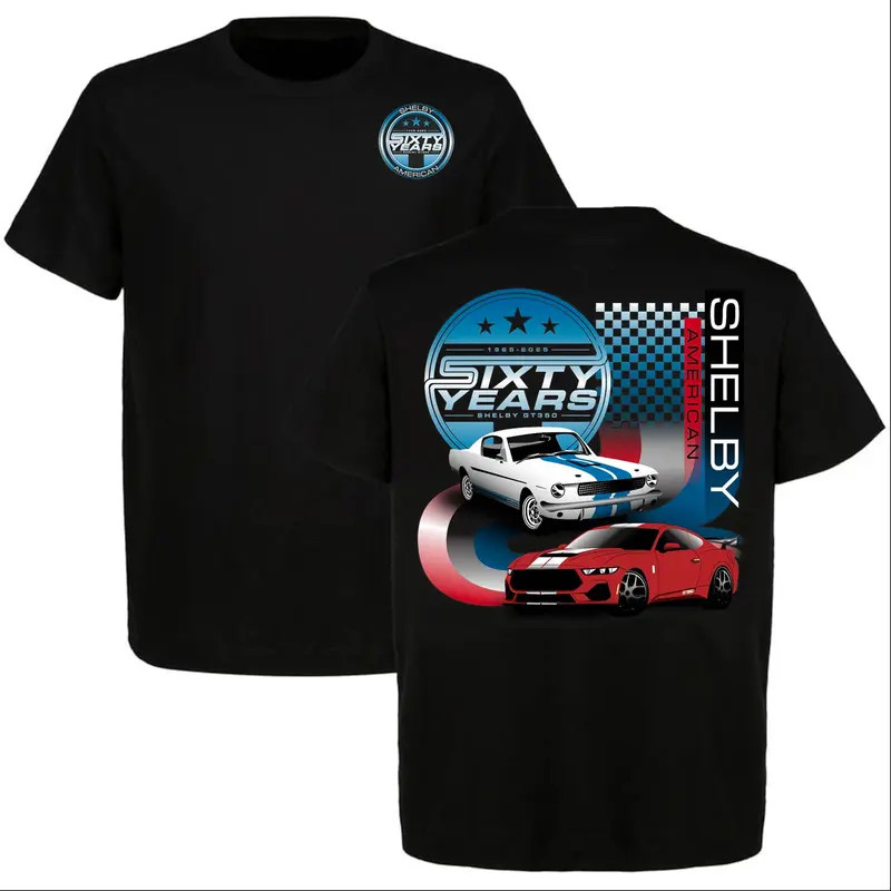Shelby GT350 60 Years Tee, Classic & Modern Mustang Anniversary T-shirt, Muscle