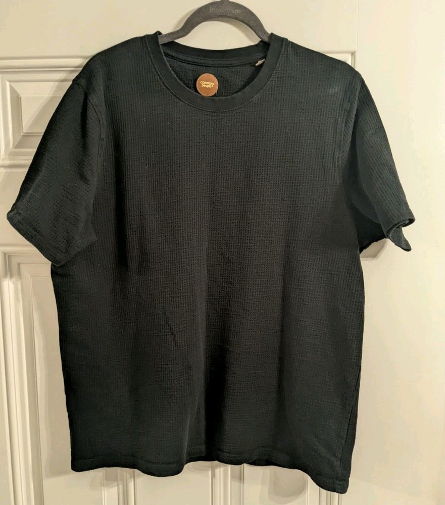 Common People Black Men’s Textured Cotton T-Shirt Size XL