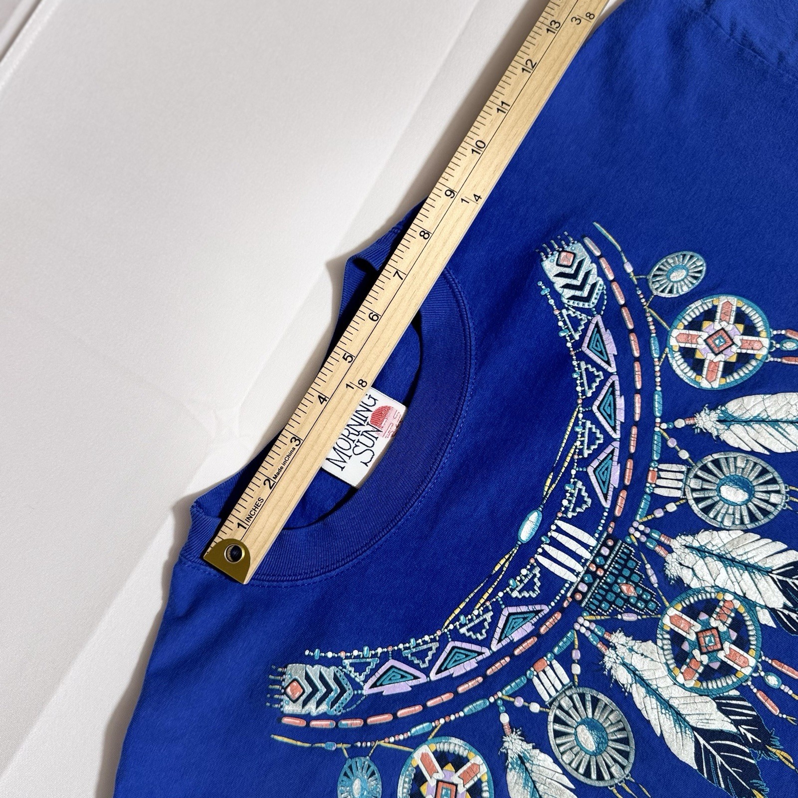 Morning Sun-Jerzees VTG Tee, Graphic, USA, 100% Combed Cotton, Blue, F/M, XL gallery