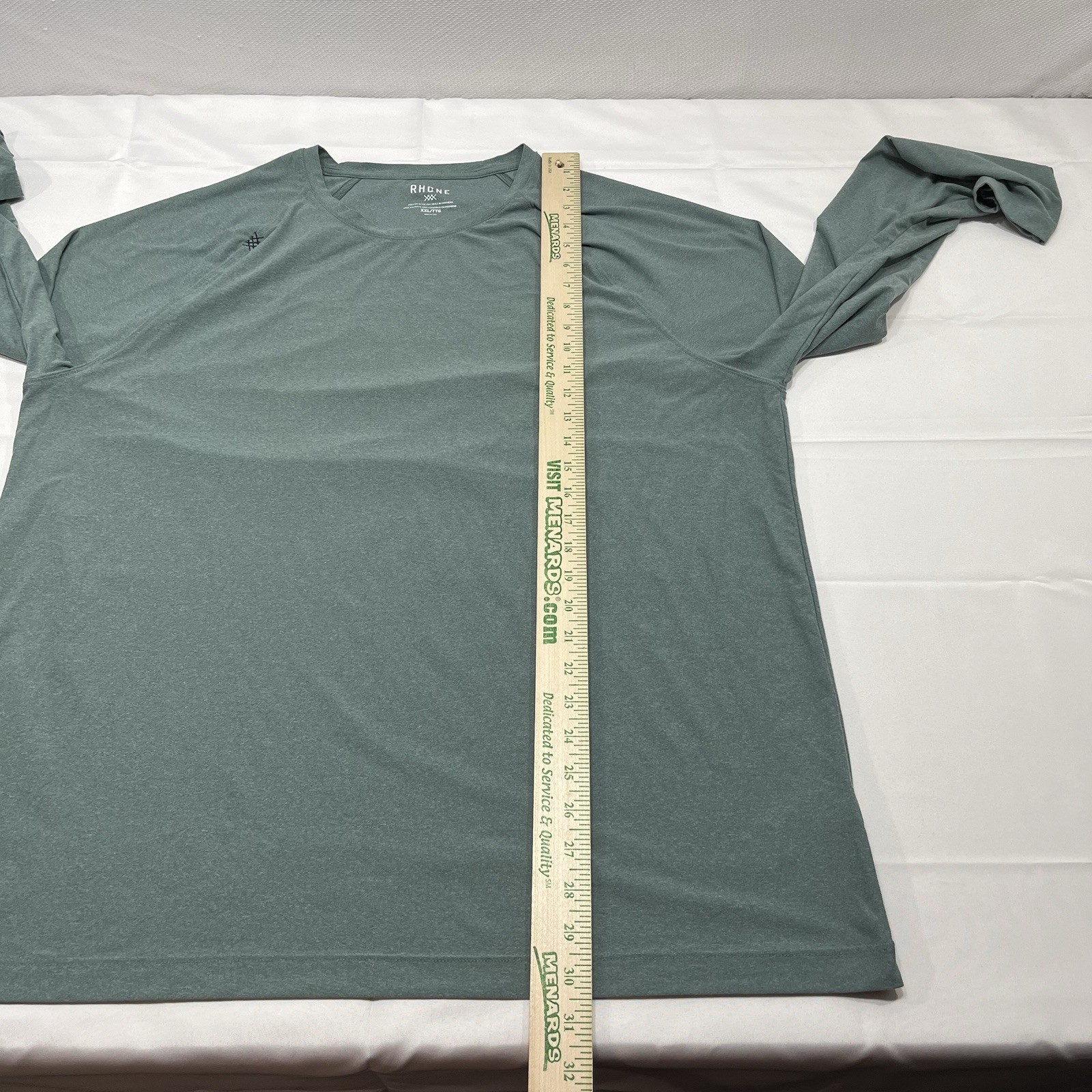 Rhone Mens Size XXL Reign Long Sleeve Shirt Green Nylon Blend Gym Run Workout gallery