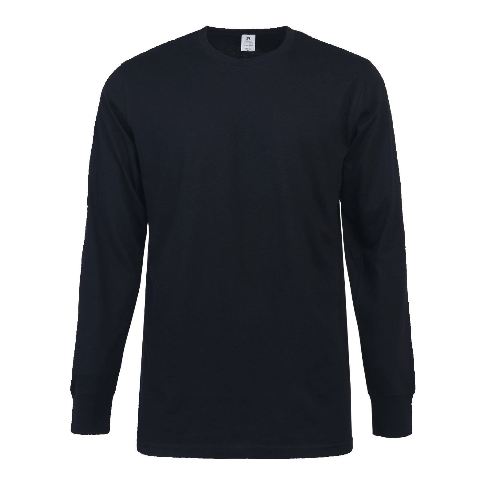 Cotton T- Shirt Crew Neck Long Sleeves Men’s Shirts Ribbed Cuff and Neck Solid