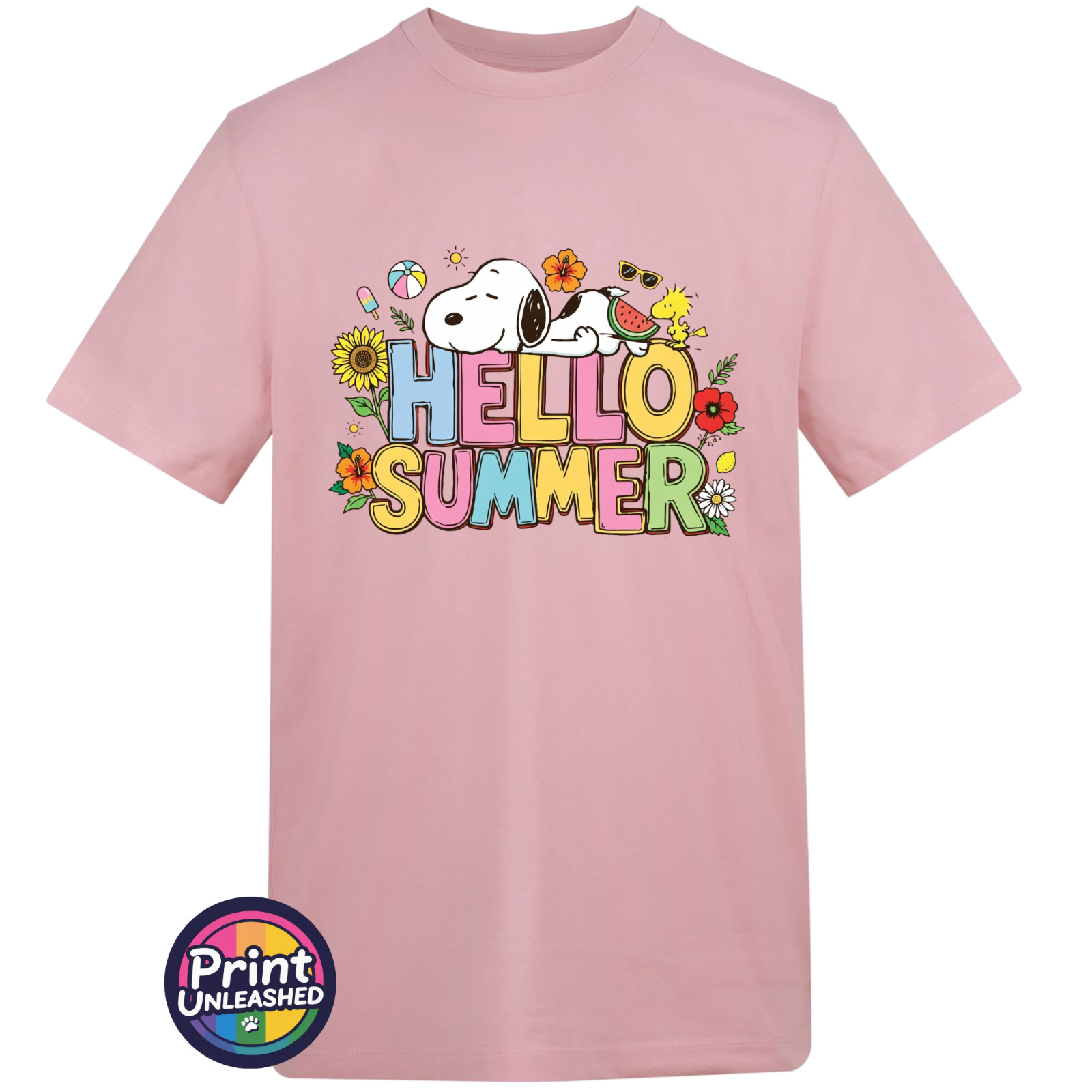 Hello Summer T-Shirt Unisex S-2XL AWDis Summer Beagle Tee Dog & Bird Top Gift gallery