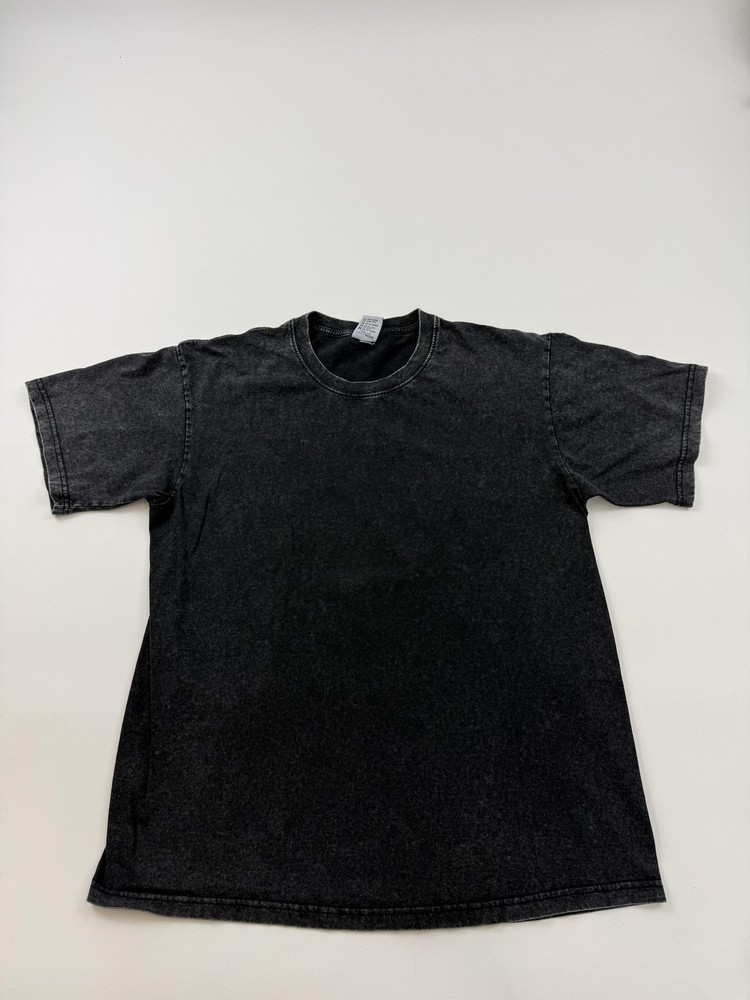 Digiprint Apparel Shirt Mens Medium Black Solid Cotton Tee Basic Crewneck Casual