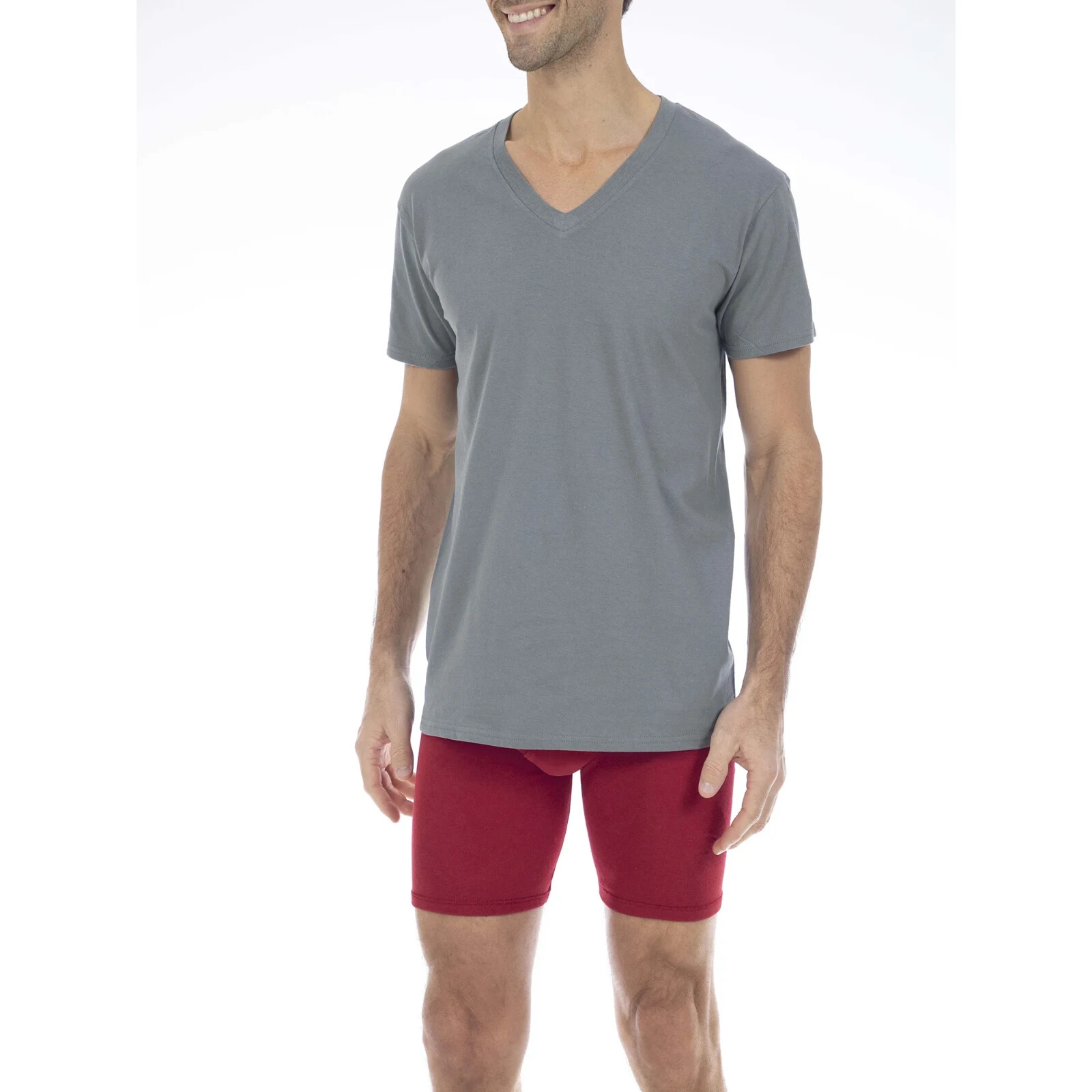 6-Pack, Assorted V-Neck T-Shirts, Antimicrobial, Long Length, Tag Free, S New ✔️ gallery