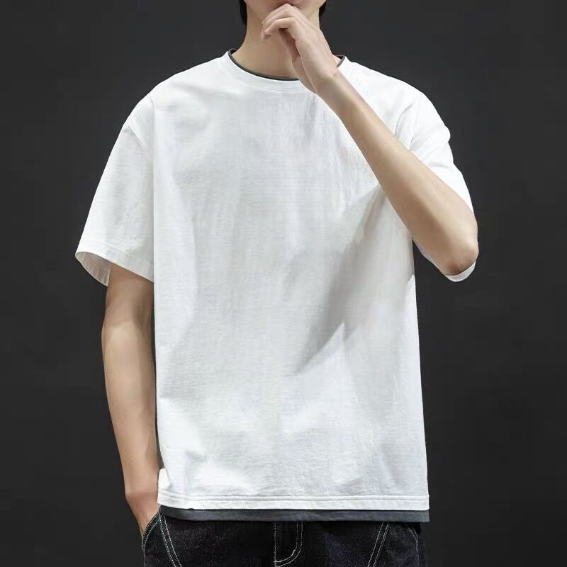 Universal Men's Polyester Fiber Plain Crew Neck Tee Short Sleeves T-Shirt M-3XL gallery