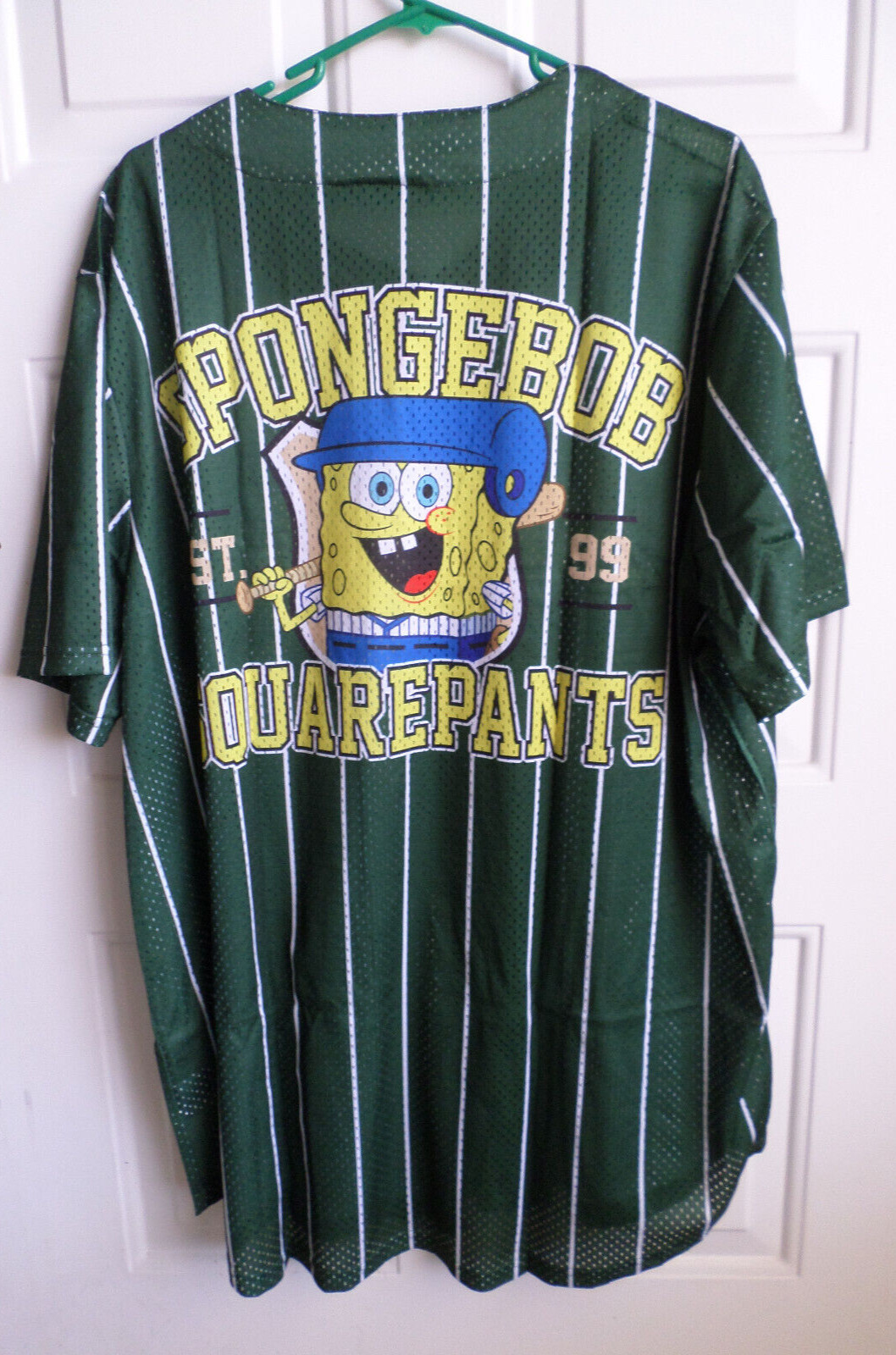 SpongeBob Square Pants Size 4XL Jersey Nickelodeon Green & Yellow Front Button gallery