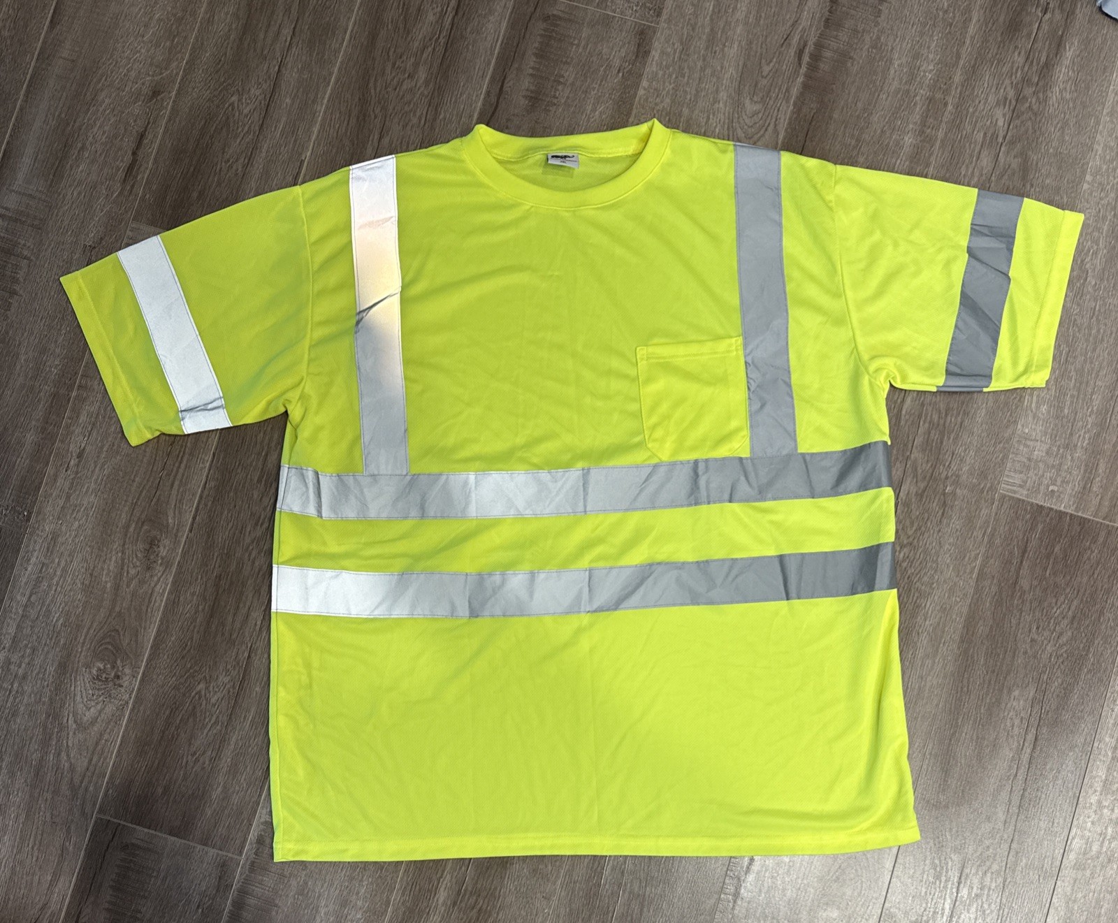 High-Visibility Safety Shirt Chest Pocket Size 2X NEW